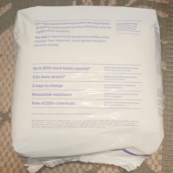 *NWT~ Coterie Diaper Pants Size 6 clean, natural & disposable 4T/5T 33-62 lbs. - Picture 7 of 16